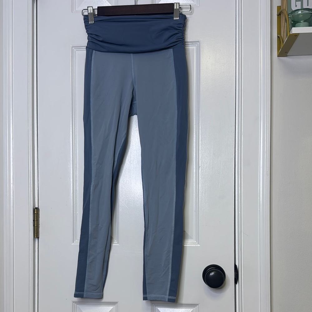 MICHI Blue High-Rise Leggings with Sleek Design